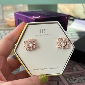 BP Rose Gold Crystal Flower Earrings